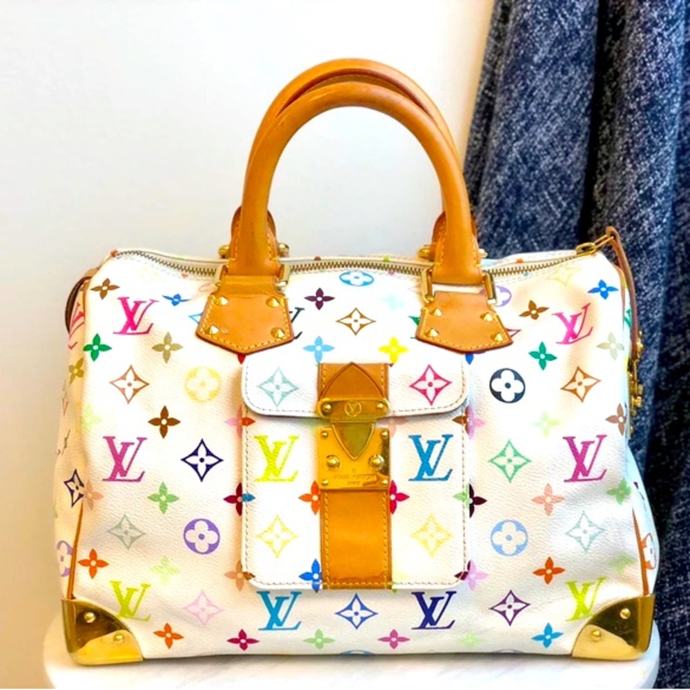 LOUIS VUITTON WHITE
MONOGRAM multicolour speedy handbag